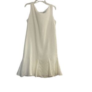 DANNY & NICOLE Women’s Sleeveless‎ Lined Dress Size 12 Ruffled Hem Ivory
